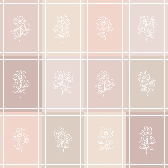 Add the charming look of a quilt to any wall in your home with our Floral Baby Check Peel And Stick Removable Wallpaper.