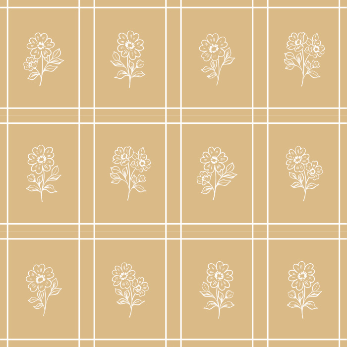 Add the charming look of a quilt to any wall in your home with our Floral Baby Check Peel And Stick Removable Wallpaper.