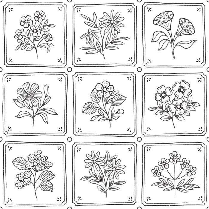 Transform any wall in your home with the classic, eye-catching design of our Floral Delft Tile Peel And Stick Removable Wallpaper.