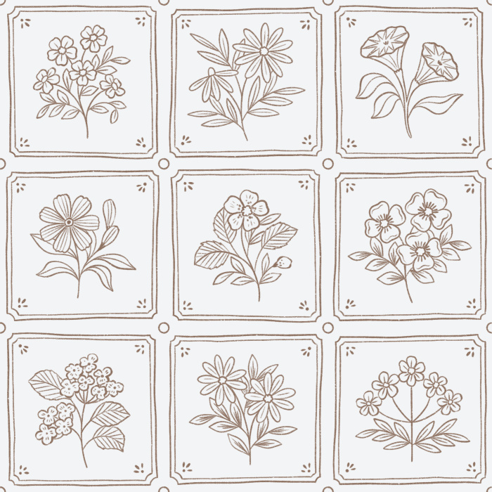 Transform any wall in your home with the classic, eye-catching design of our Floral Delft Tile Peel And Stick Removable Wallpaper.
