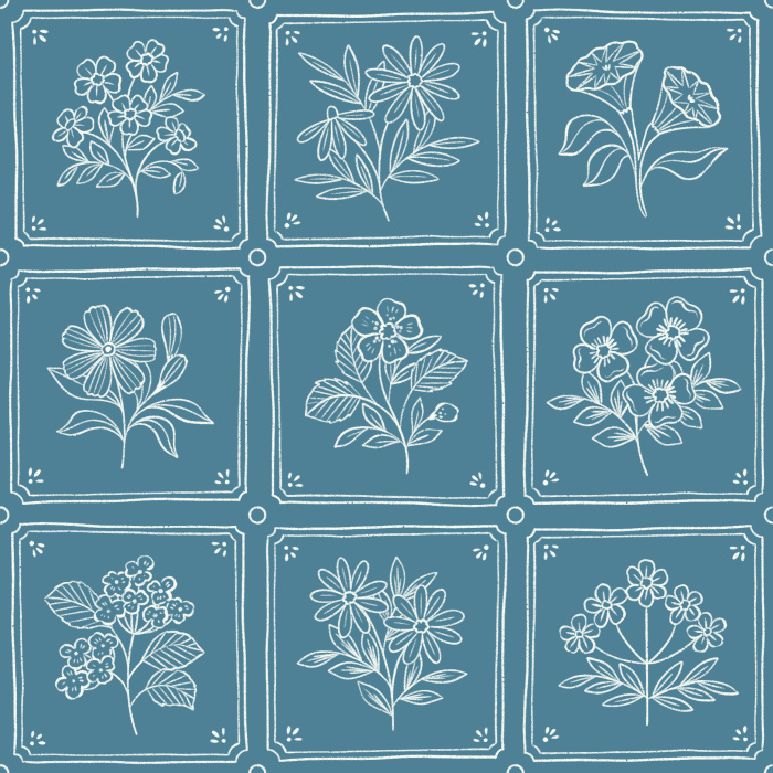 Transform any wall in your home with the classic, eye-catching design of our Floral Delft Tile Peel And Stick Removable Wallpaper.