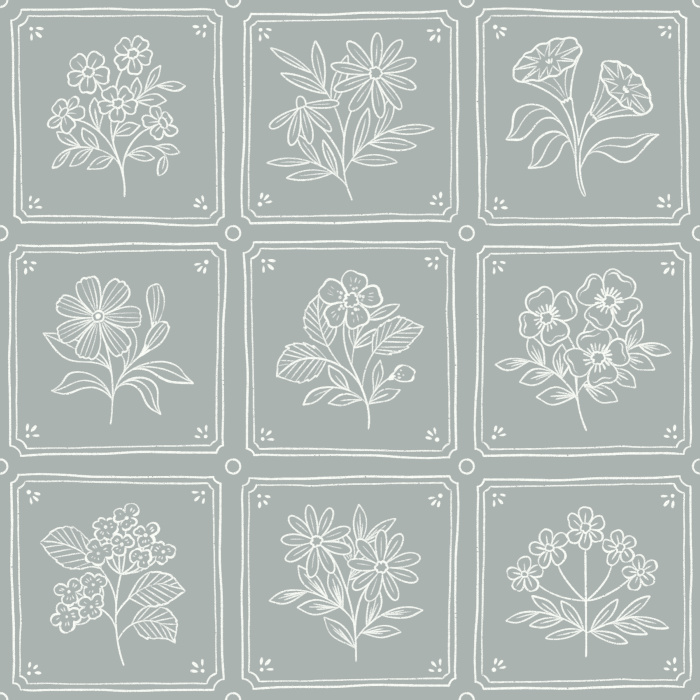 Transform any wall in your home with the classic, eye-catching design of our Floral Delft Tile Peel And Stick Removable Wallpaper.