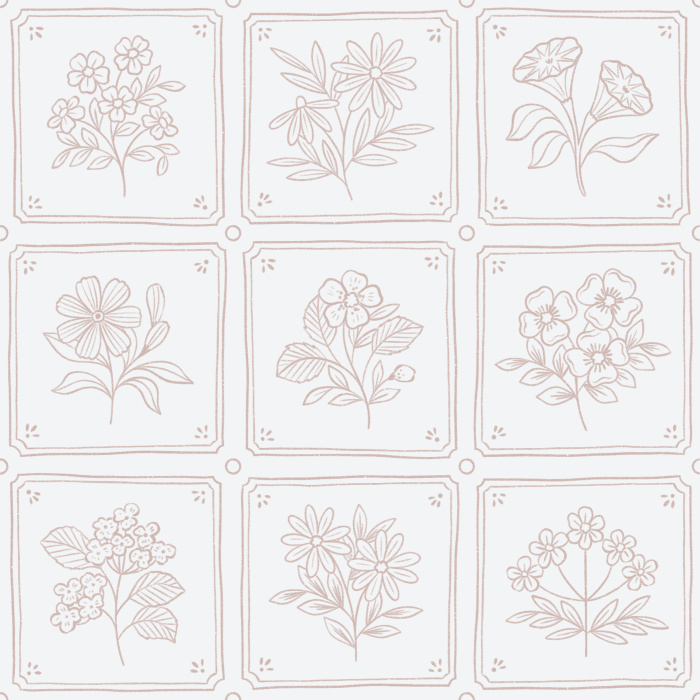 Transform any wall in your home with the classic, eye-catching design of our Floral Delft Tile Peel And Stick Removable Wallpaper.