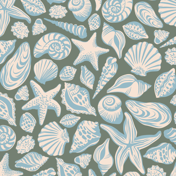 Create a fun getaway space with our Coastal Shells Peel and Stick Removable Wallpaper. 