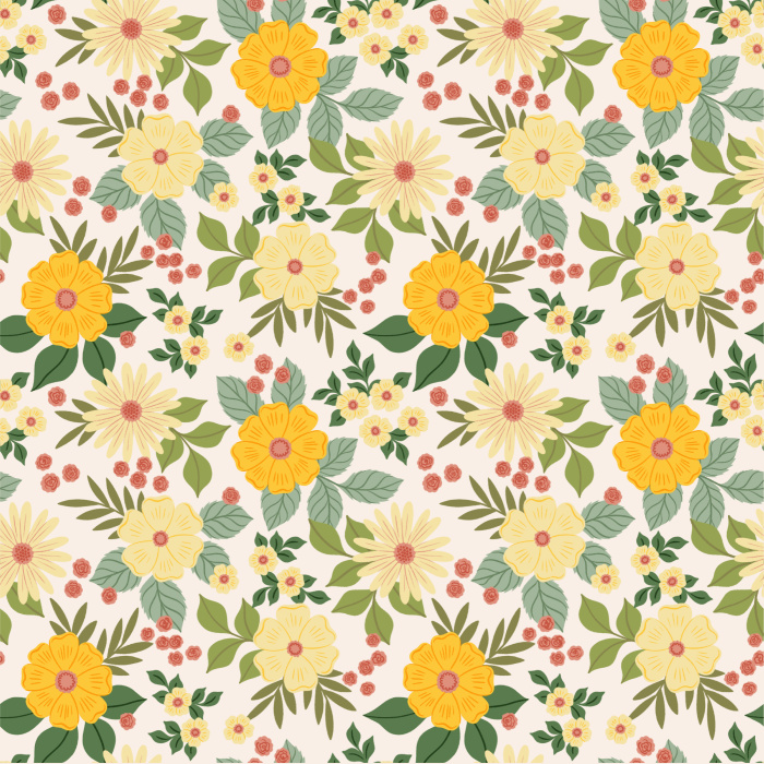 Grow a colorful garden on any wall in your home with our Summer Garden Peel And Stick Removable Wallpaper.