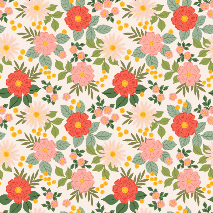 Grow a colorful garden on any wall in your home with our Summer Garden Peel And Stick Removable Wallpaper.