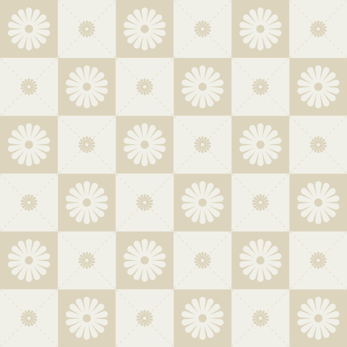 Add a groovy touch to any wall in your home with our Checker Flower Peel And Stick Removable Wallpaper.