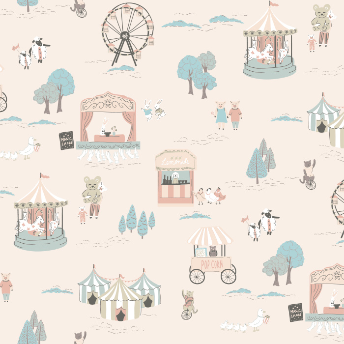 Transform any wall in your little one's room into a whimsical wonderland with our Country Fair Peel And Stick Removable Wallpaper.
