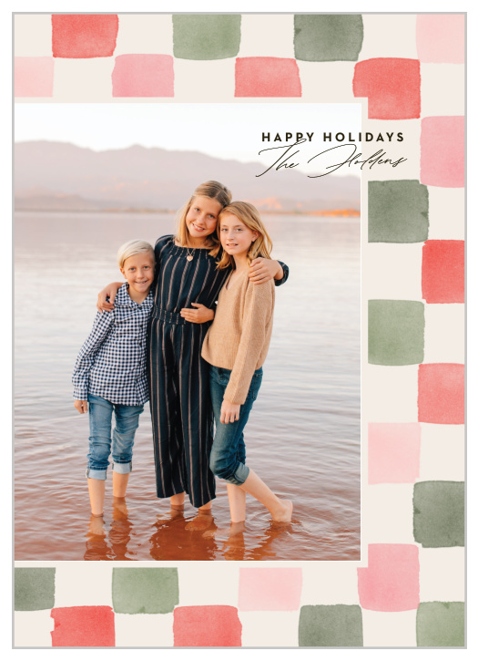 Let family and friends know you're thinking of them this festive season with our Colorful Checker Holiday Cards.