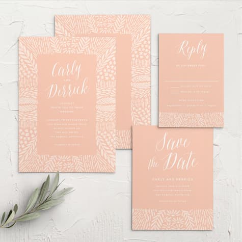 Floral Wreath Wedding Invitations