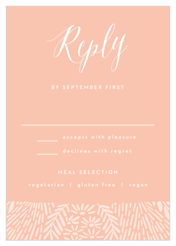 Our Floral Wreath Response Cards tally every friend and family member that plans to attend your wedding.