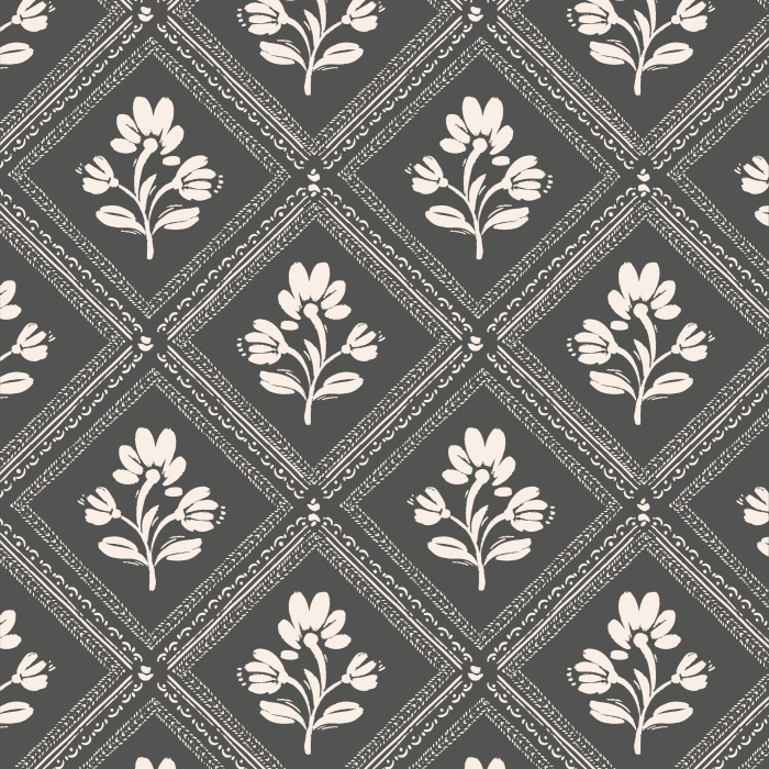 Add a lovely framed vintage look to any wall in your home with our Cubic Blossoms Peel And Stick Removable Wallpaper.