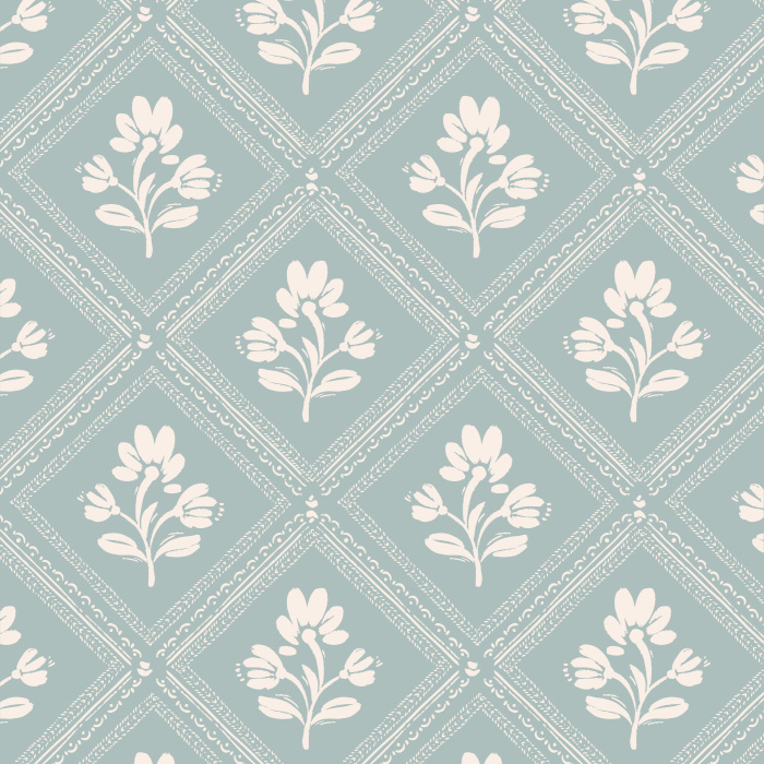 Add a lovely framed vintage look to any wall in your home with our Cubic Blossoms Peel And Stick Removable Wallpaper.