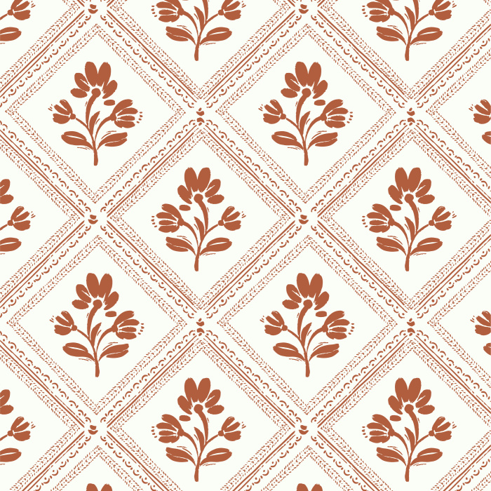 Add a lovely framed vintage look to any wall in your home with our Cubic Blossoms Peel And Stick Removable Wallpaper.