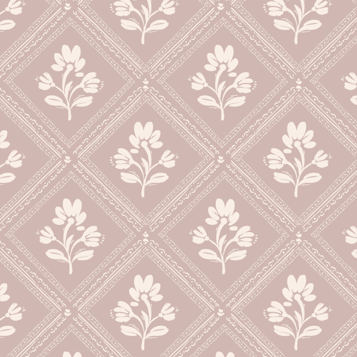 Add a lovely framed vintage look to any wall in your home with our Cubic Blossoms Peel And Stick Removable Wallpaper.