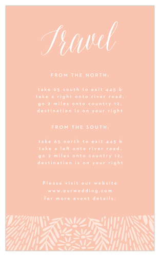 Our Floral Wreath Direction Cards ensure family and friends will have no issue finding their way to your wedding venue.