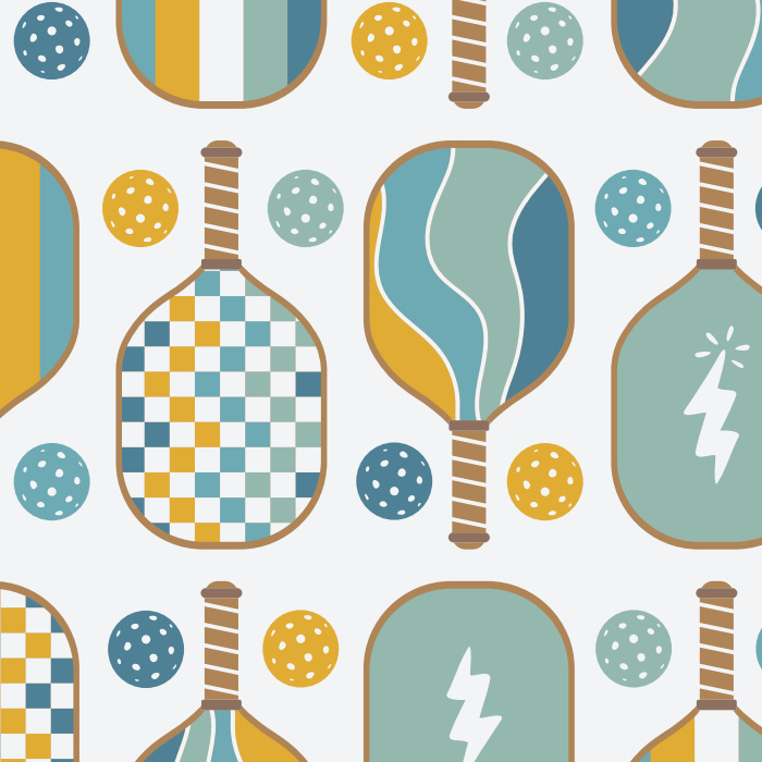 Make your favorite sport an element of your home's design with our Retro Pickleball Peel and Stick Removable Wallpaper.
