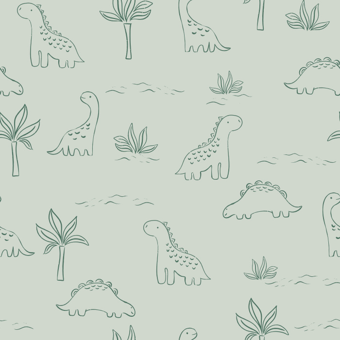 Add a touch of prehistoric fun to your child's space with our Printed Dinos Peel and Stick Removable Wallpaper.
