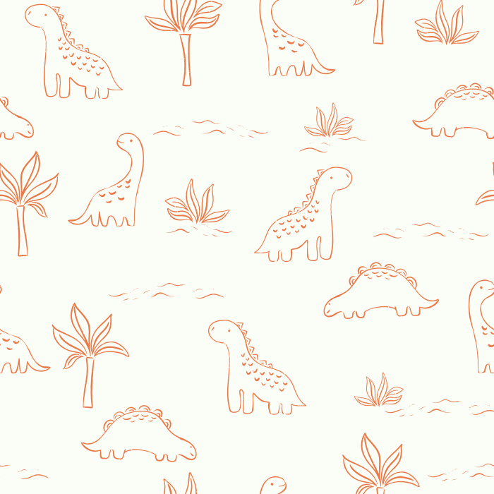Add a touch of prehistoric fun to your child's space with our Printed Dinos Peel and Stick Removable Wallpaper.