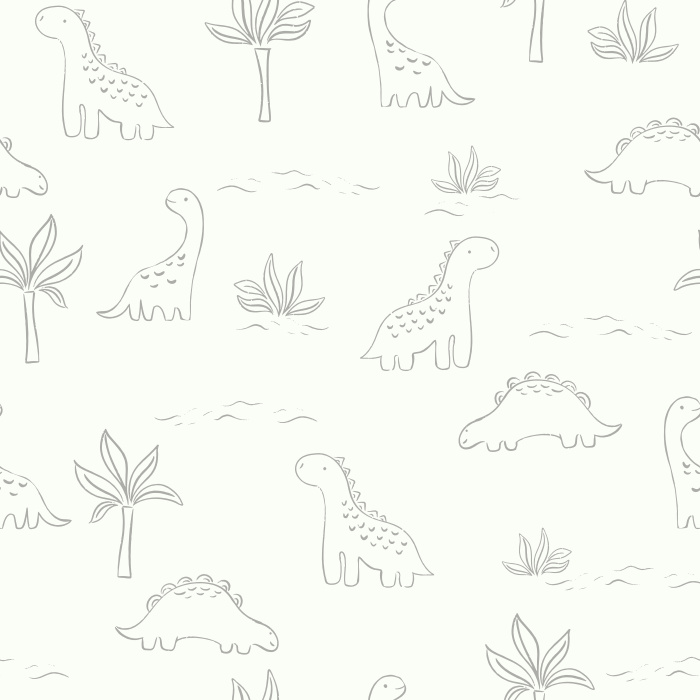 Add a touch of prehistoric fun to your child's space with our Printed Dinos Peel and Stick Removable Wallpaper.