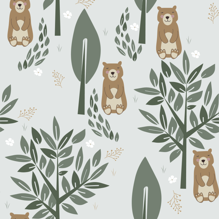 Add an outdoor adventure to your child's room with our Bear Hunt Peel And Stick Removable Wallpaper.