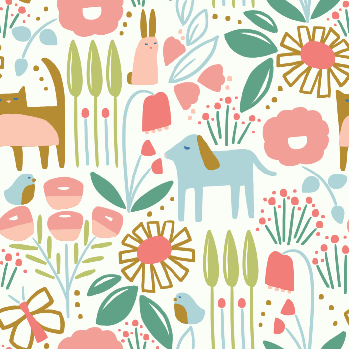 Add a bright and whimsical touch to your child's room with our Pet Friends Peel And Stick Removable Wallpaper.