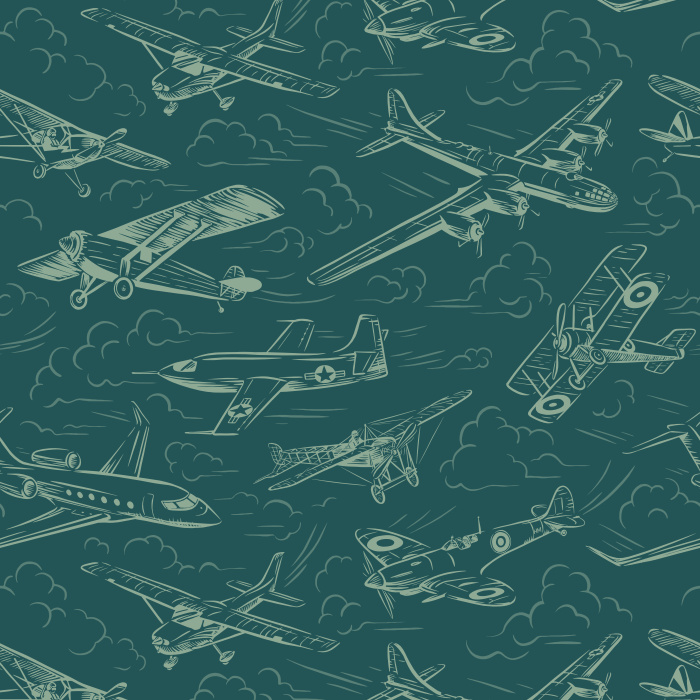 Let imaginations fly high with our Airplanes Soaring Peel and Stick Removable Wallpaper.