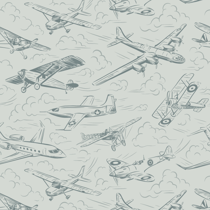 Let imaginations fly high with our Airplanes Soaring Peel and Stick Removable Wallpaper.