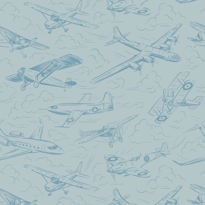 Let imaginations fly high with our Airplanes Soaring Peel and Stick Removable Wallpaper.