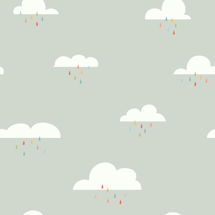 Add a sprinkle of color to your child's space with our Rainbow Clouds Peel and Stick Removable Wallpaper.
