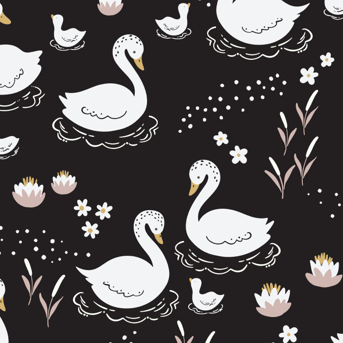 Create an enchanting space with our Swans on the Lake Peel and Stick Removable Wallpaper.