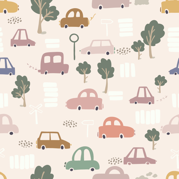 Create the perfect room for your little one on the go with our Busy Road Peel and Stick Removable Wallpaper.