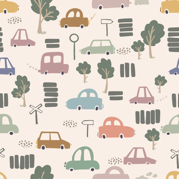 Create the perfect room for your little one on the go with our Busy Road Peel and Stick Removable Wallpaper.