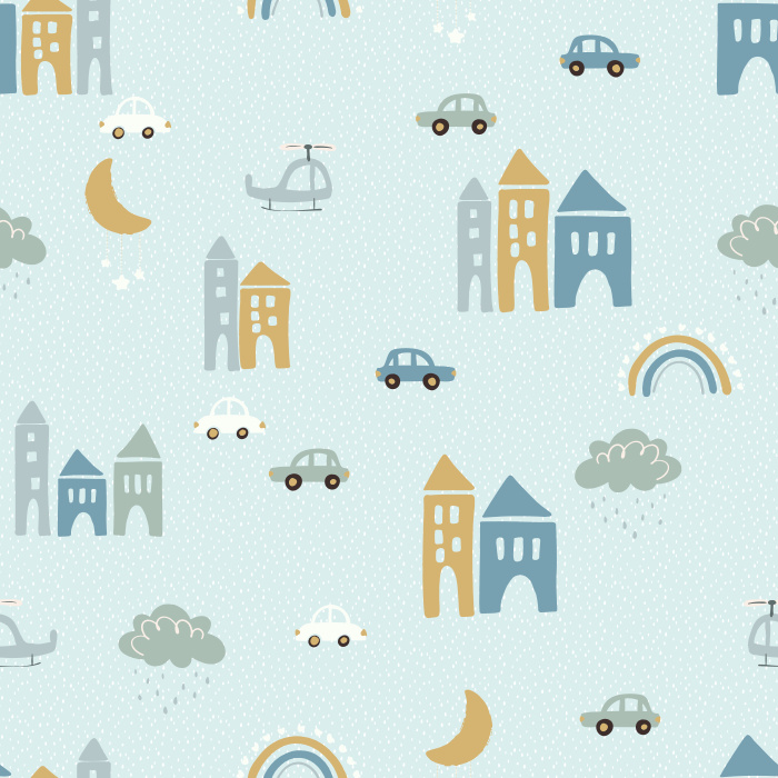 Create the perfect dreamscape for your little one with our Fancy Town Peel and Stick Wallpaper. 