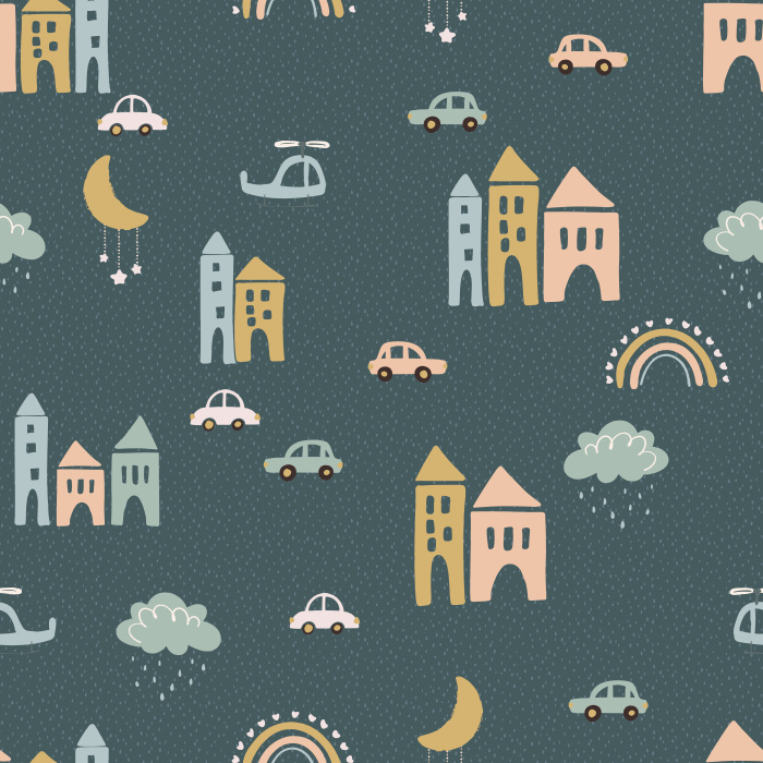 Create the perfect dreamscape for your little one with our Fancy Town Peel and Stick Wallpaper. 