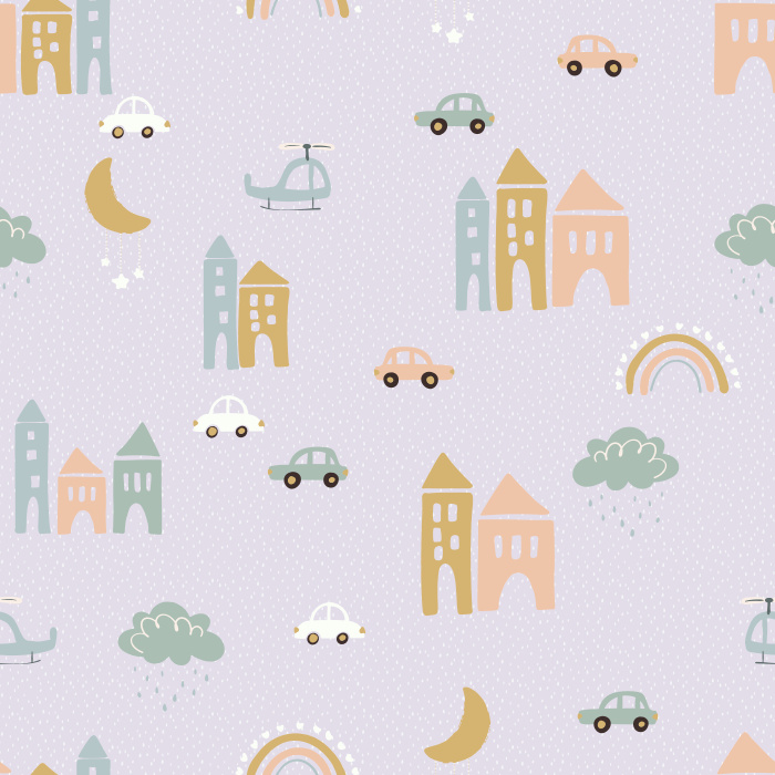 Create the perfect dreamscape for your little one with our Fancy Town Peel and Stick Wallpaper. 