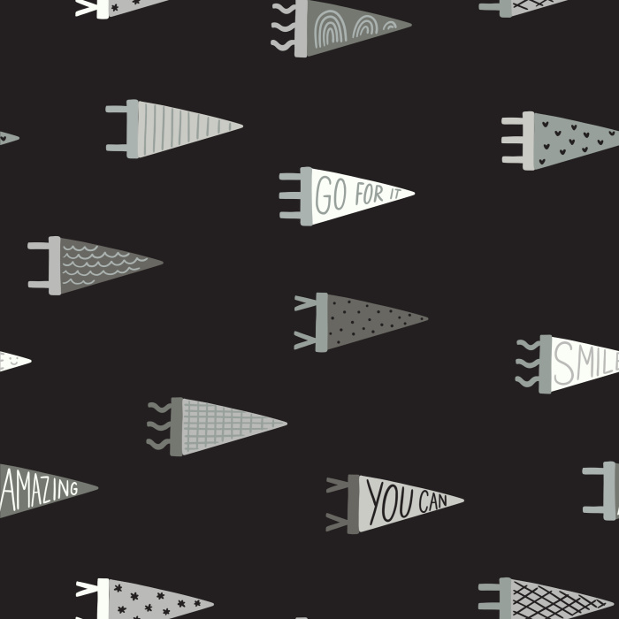 Create a truly cheerful space with our Petite Pennants Peel and Stick Removable Wallpaper.
