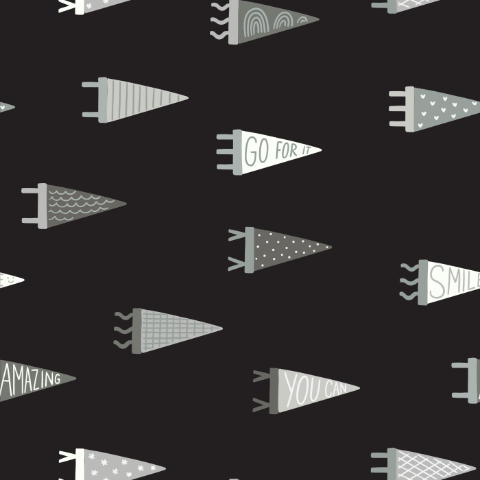 Create a truly cheerful space with our Petite Pennants Peel and Stick Removable Wallpaper.