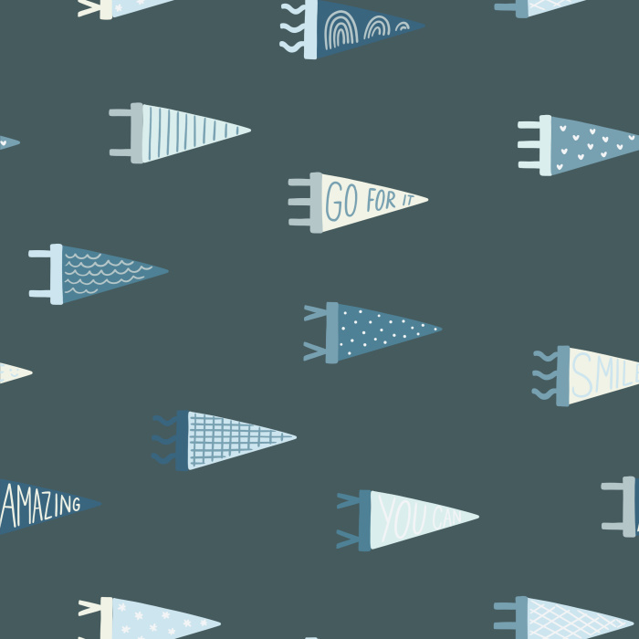 Create a truly cheerful space with our Petite Pennants Peel and Stick Removable Wallpaper. 