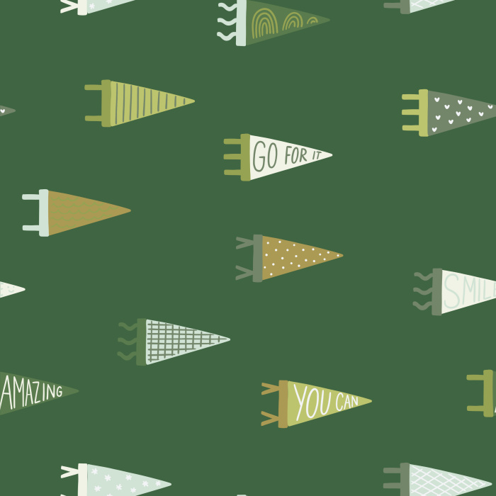 Create a truly cheerful space with our Petite Pennants Peel and Stick Removable Wallpaper. 