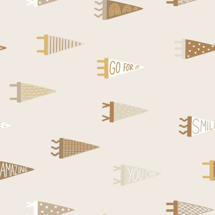 Create a truly cheerful space with our Petite Pennants Peel and Stick Removable Wallpaper.