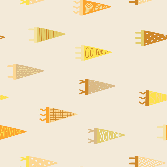 Create a truly cheerful space with our Petite Pennants Peel and Stick Removable Wallpaper.