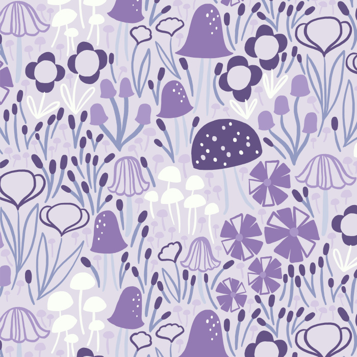 Create a whimsical dreamscape with our Mushroom Garden Peel and Stick Removable Wallpaper. 