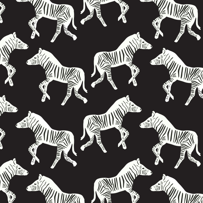 Create a unique space with our Zebra Dance Peel and Stick Removable Wallpaper.
