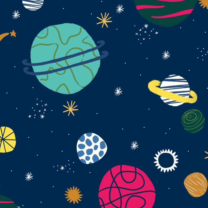 Transform your child's space with our Playful Planets Peel and Stick Removable Wallpaper. 