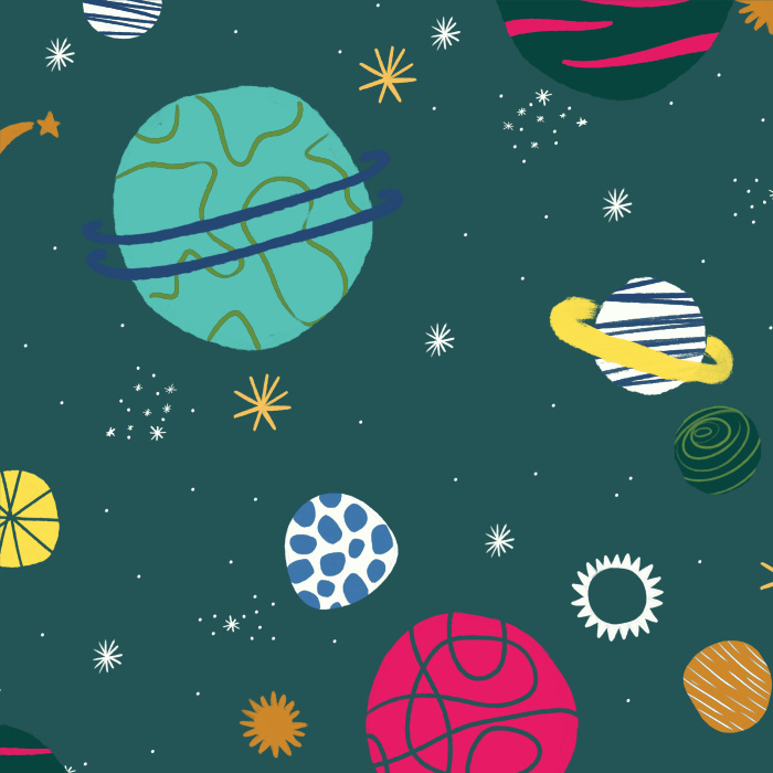 Transform your child's space with our Playful Planets Peel and Stick Removable Wallpaper. 