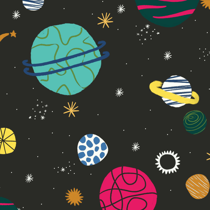 Transform your child's space with our Playful Planets Peel and Stick Removable Wallpaper. 