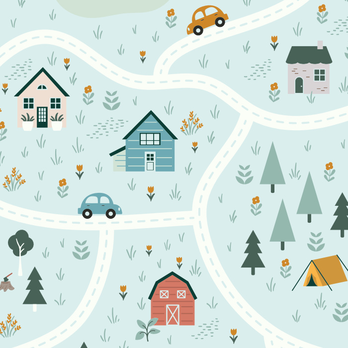 Create the perfect space for your little one to grow and thrive with our Car Ride Peel and Stick Removable Wallpaper.