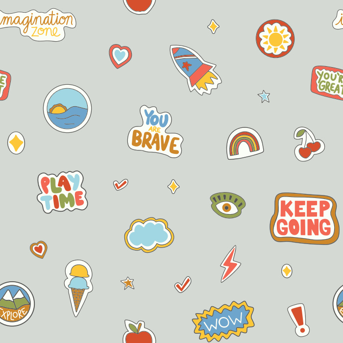 Create a space that matches your little one's exciting personality with our Notebook Love Peel and Stick Removable Wallpaper.