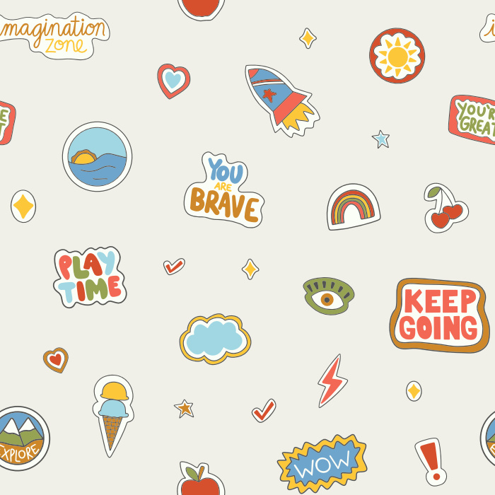 Create a space that matches your little one's exciting personality with our Notebook Love Peel and Stick Removable Wallpaper.